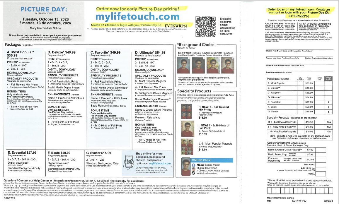 Order form